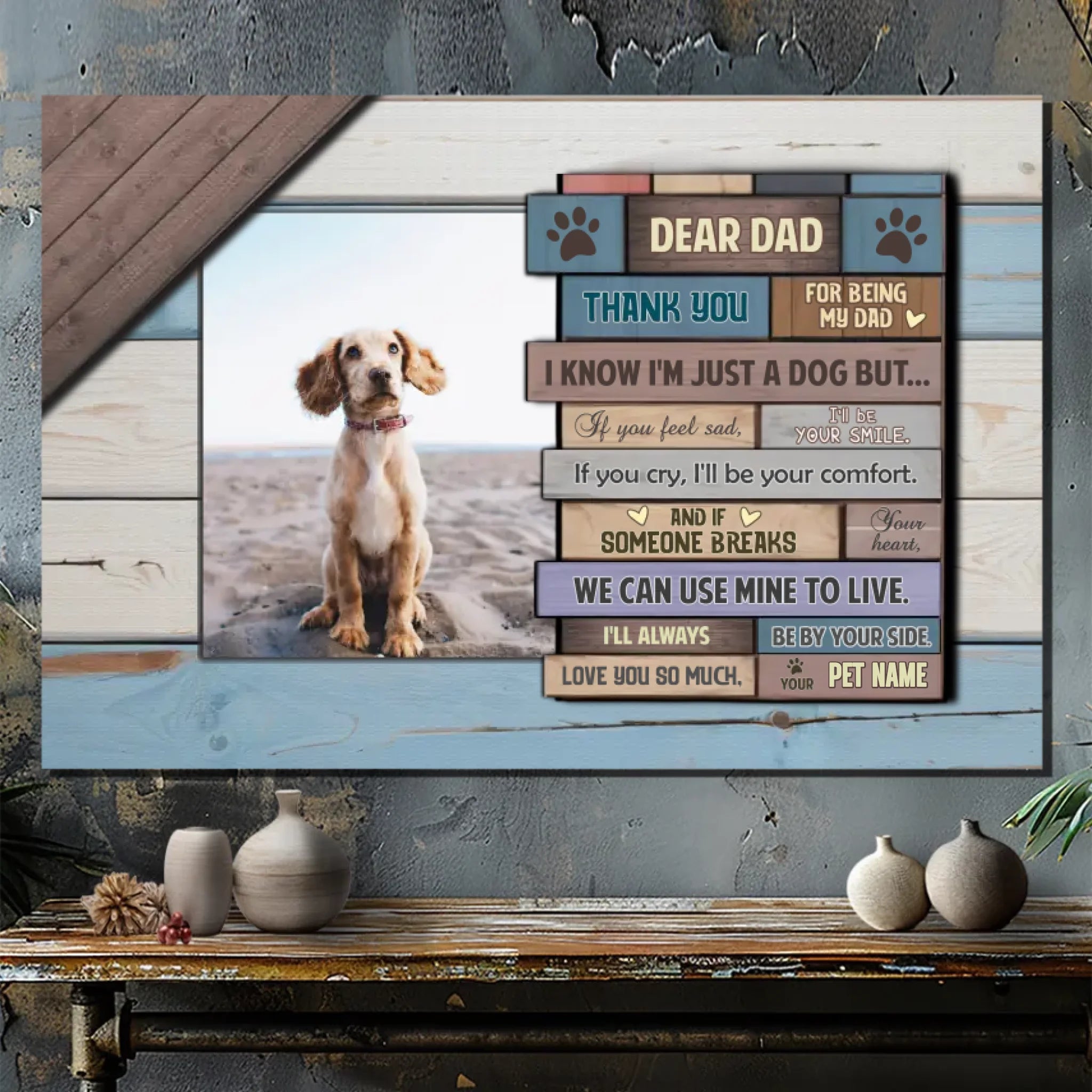 Personalized Dog Canvas Wall Art - The Perfect Gift for Dad