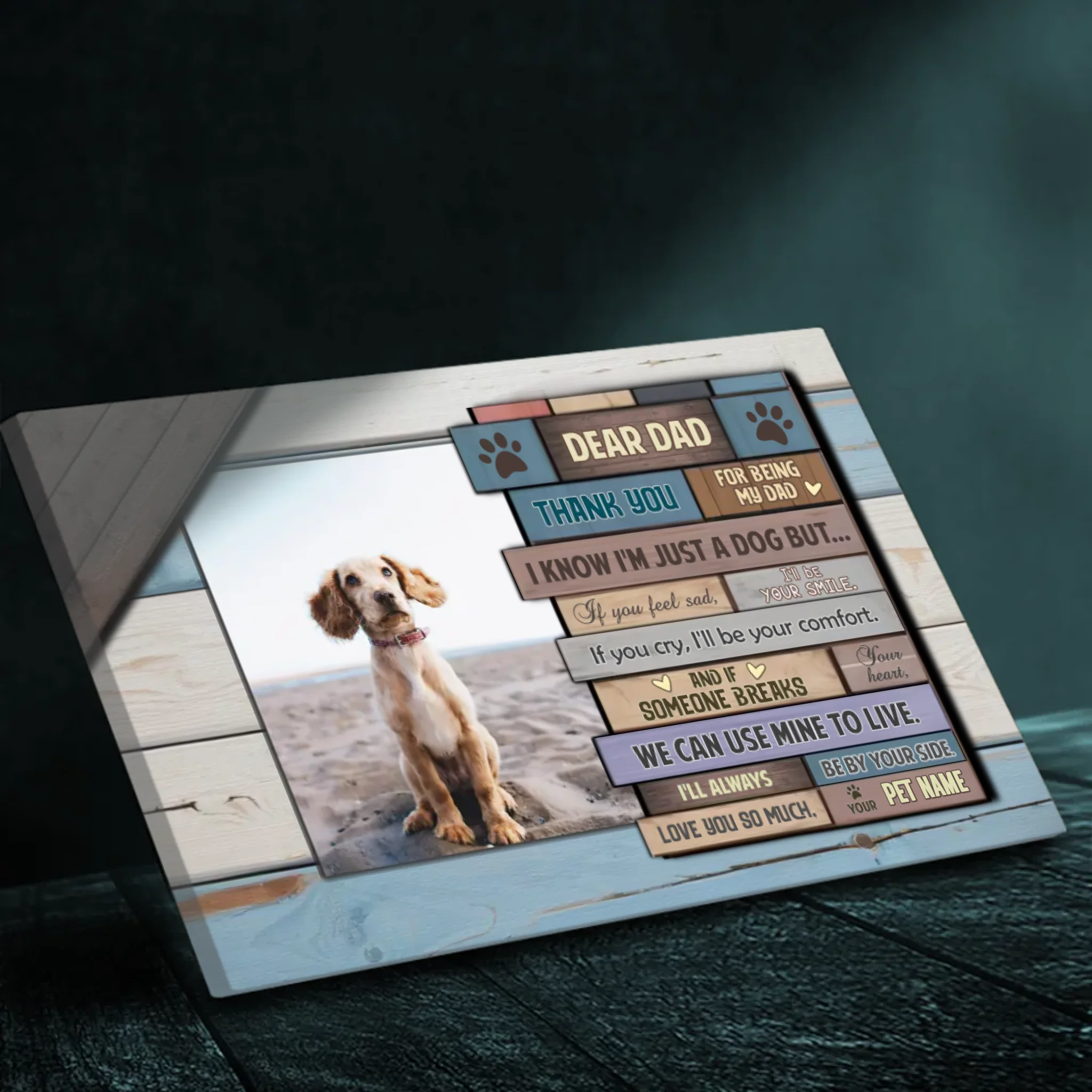 Personalized Dog Canvas Wall Art - The Perfect Gift for Dad