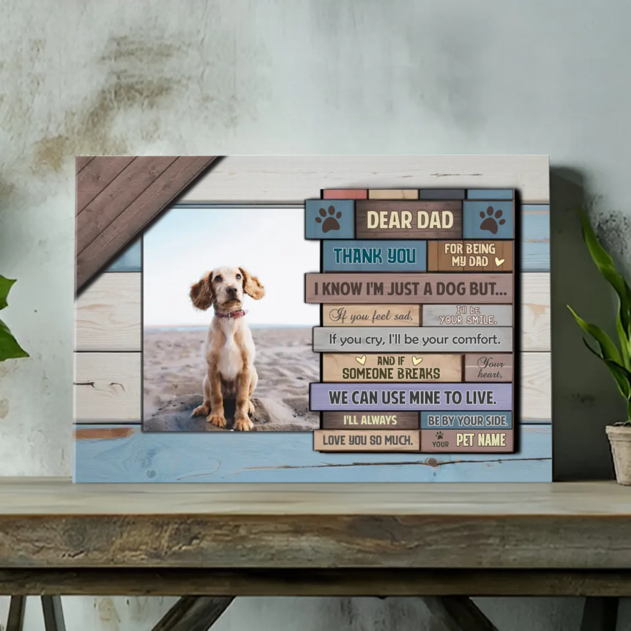 Personalized Dog Canvas Wall Art - The Perfect Gift for Dad