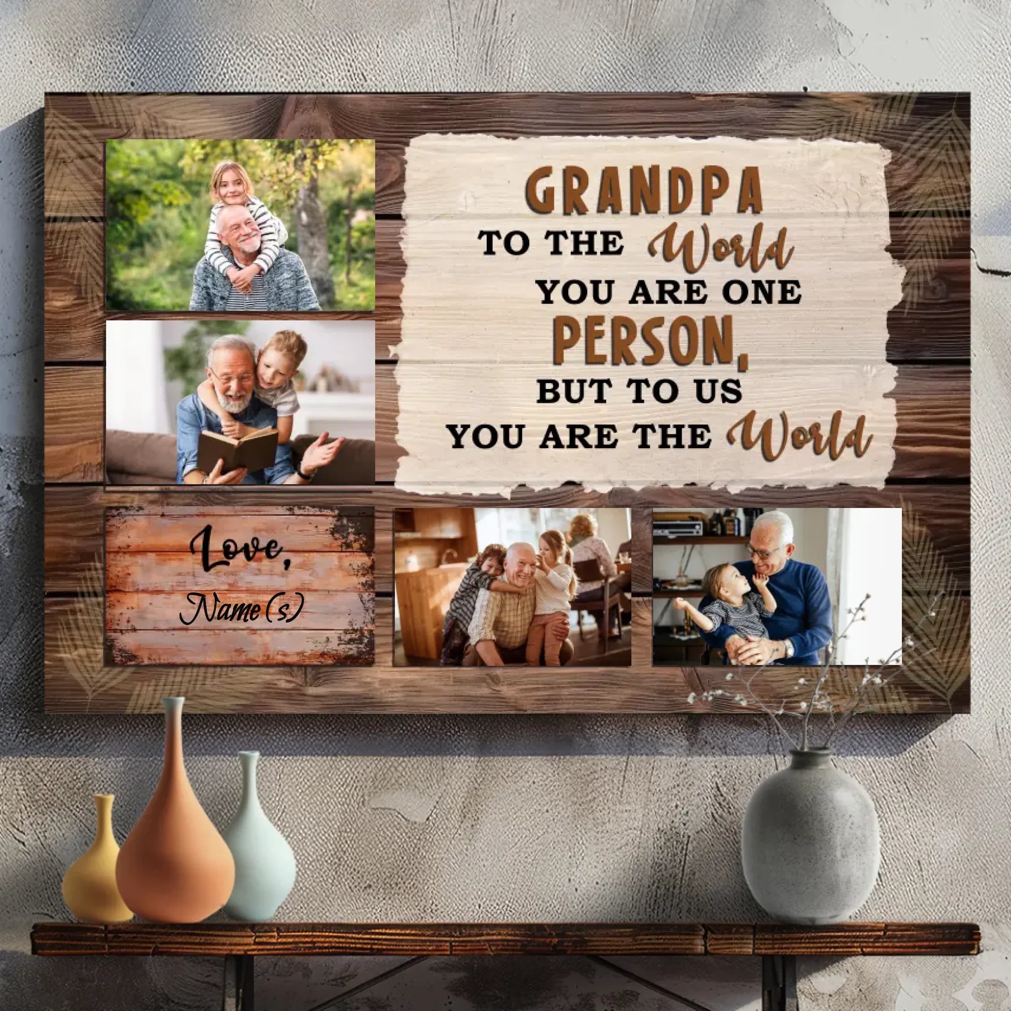 Grandpa: He is our whole world - Quality personal Canvas Painting at 89Prints