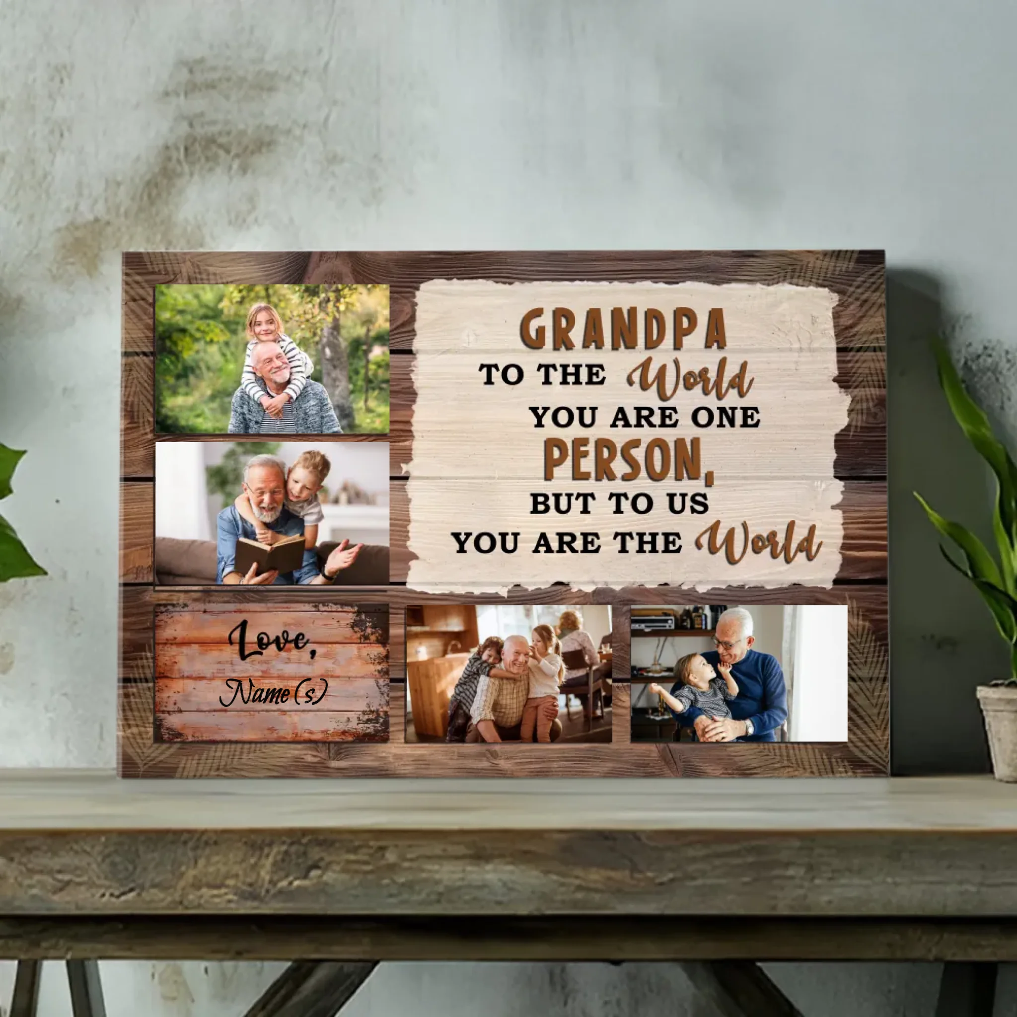 Grandpa: He is our whole world - Quality personal Canvas Painting at 89Prints
