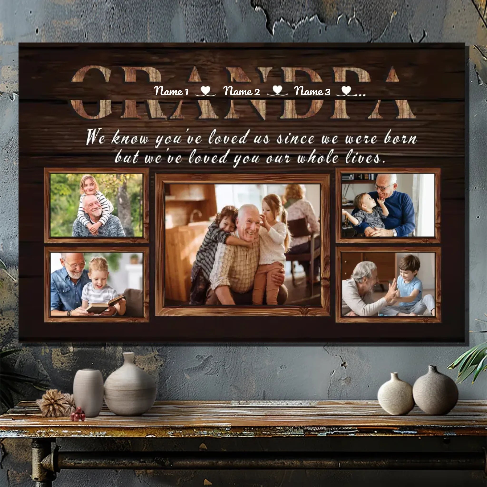 Grandpa: Celebrating Our Lifelong Love and Bond - Personalized Canvas