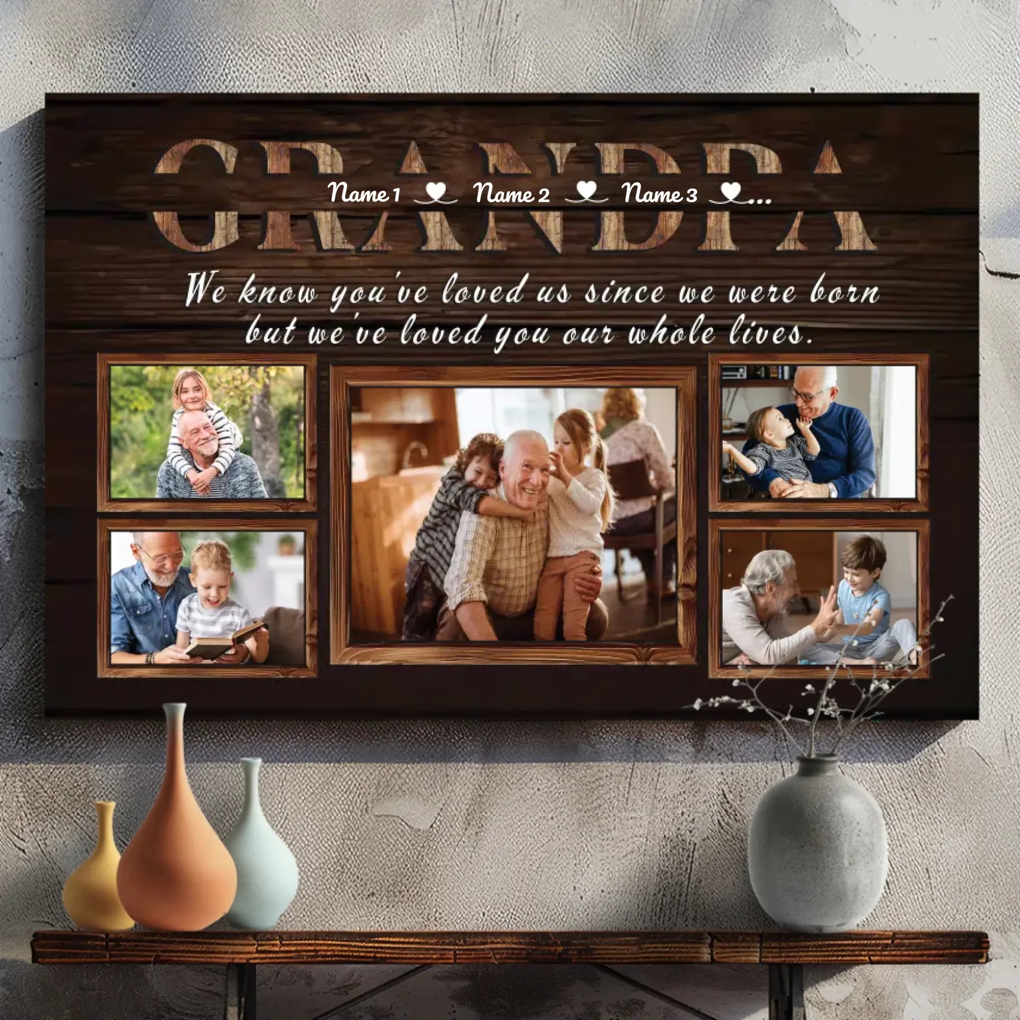 Grandpa: Celebrating Our Lifelong Love and Bond - Personalized Canvas
