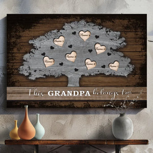 Personalized Family Tree Canvas for Grandpa - Add Custom Names | 89Prints