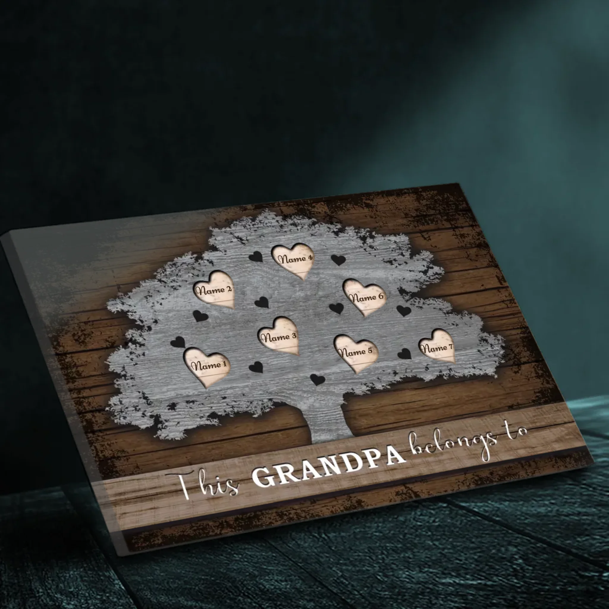 Personalized Family Tree Canvas for Grandpa - Add Custom Names | 89Prints
