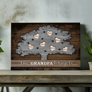 Personalized Family Tree Canvas for Grandpa - Add Custom Names | 89Prints