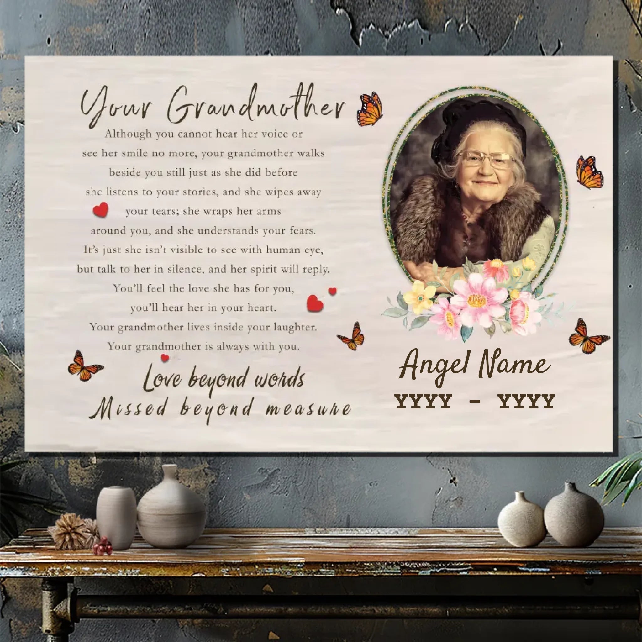 Customizable Canvas Tribute: Celebrate the Unbreakable Bond with Your Grandmother