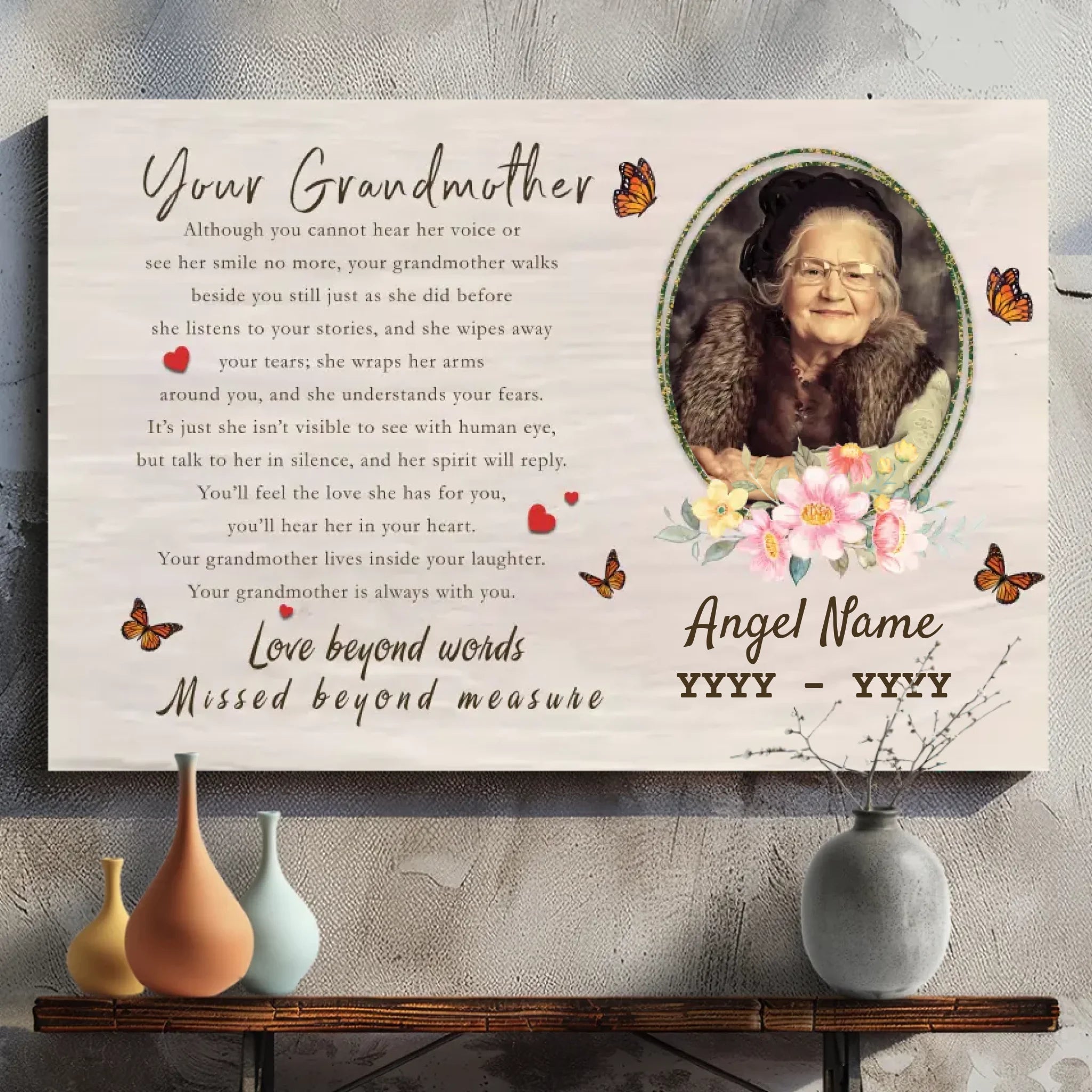 Customizable Canvas Tribute: Celebrate the Unbreakable Bond with Your Grandmother