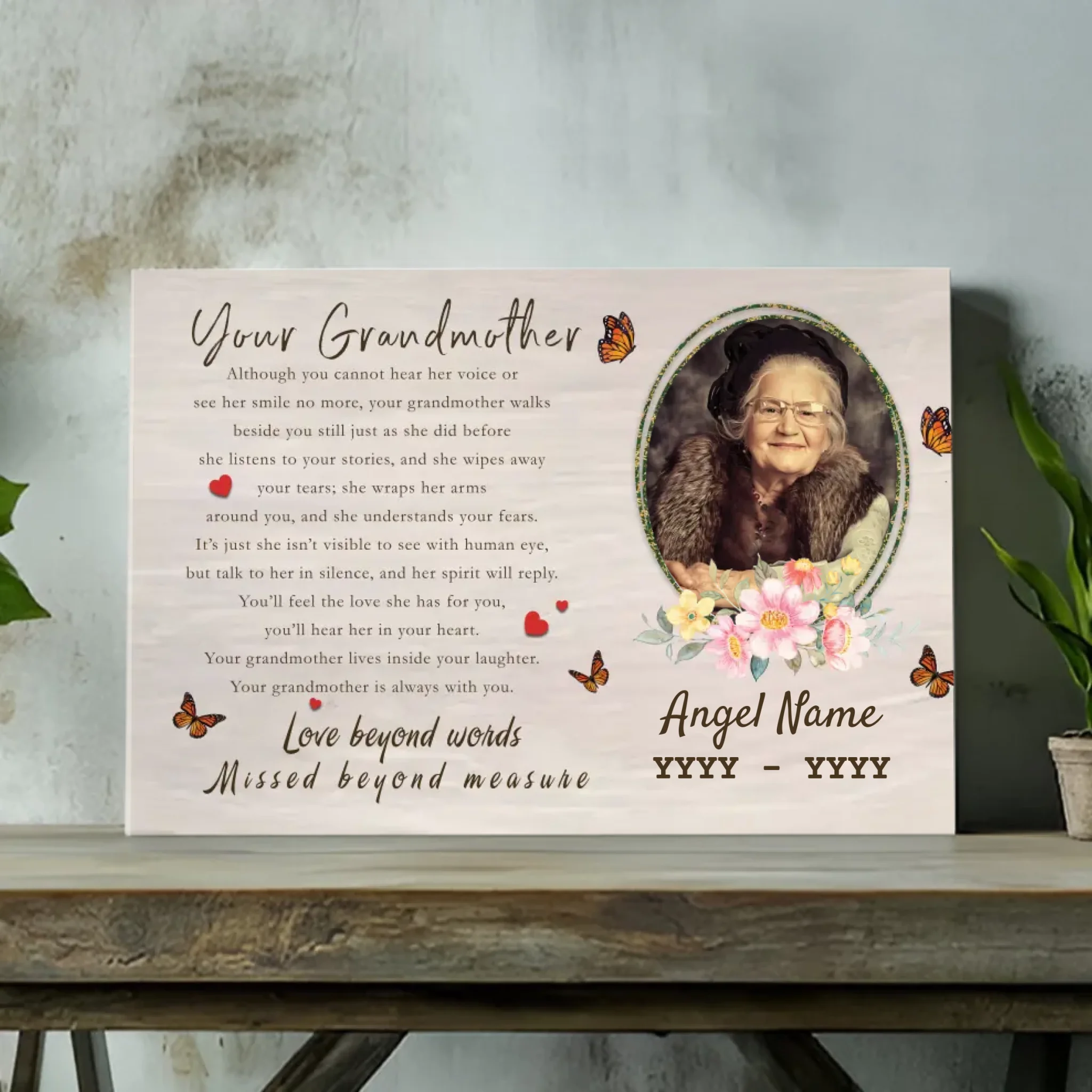 Customizable Canvas Tribute: Celebrate the Unbreakable Bond with Your Grandmother