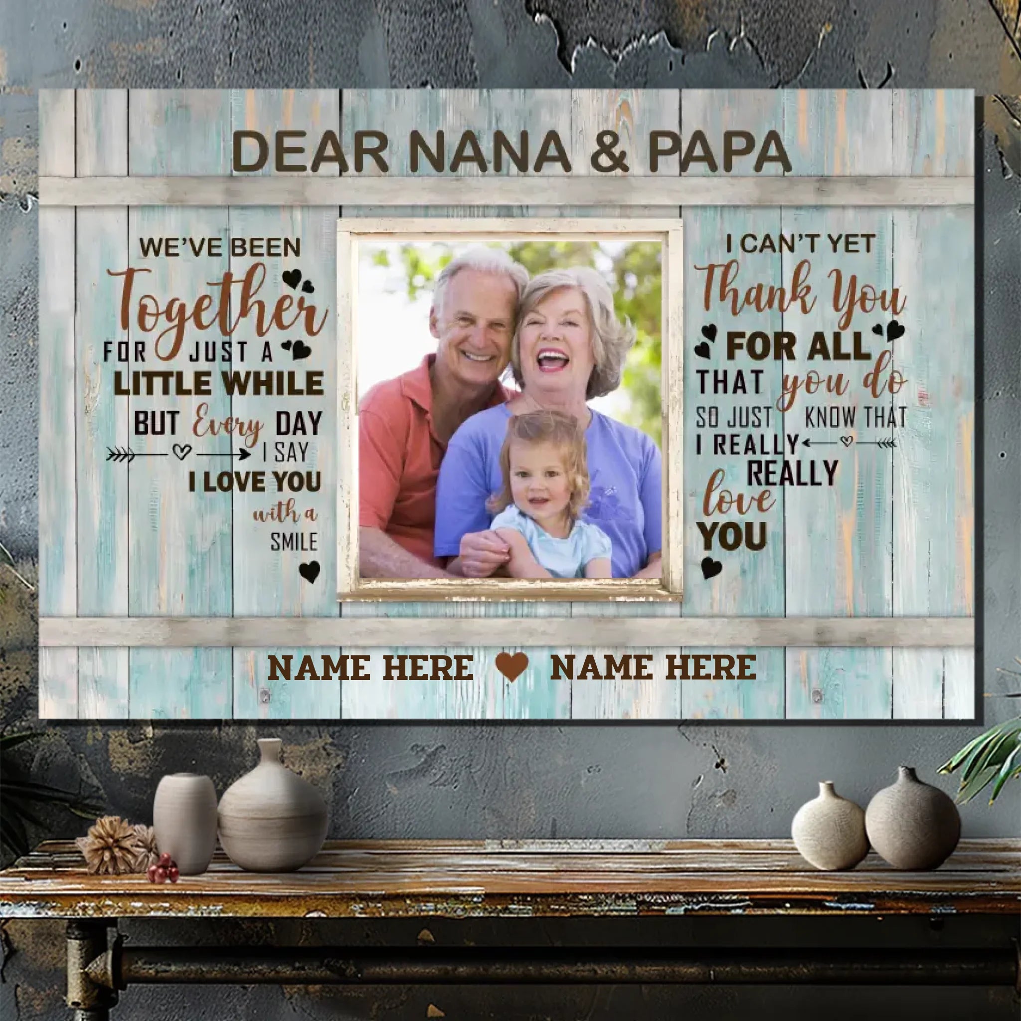 Personalized Canvas for Nana & Daddy: A Heartfelt Expression of Love | 89Prints