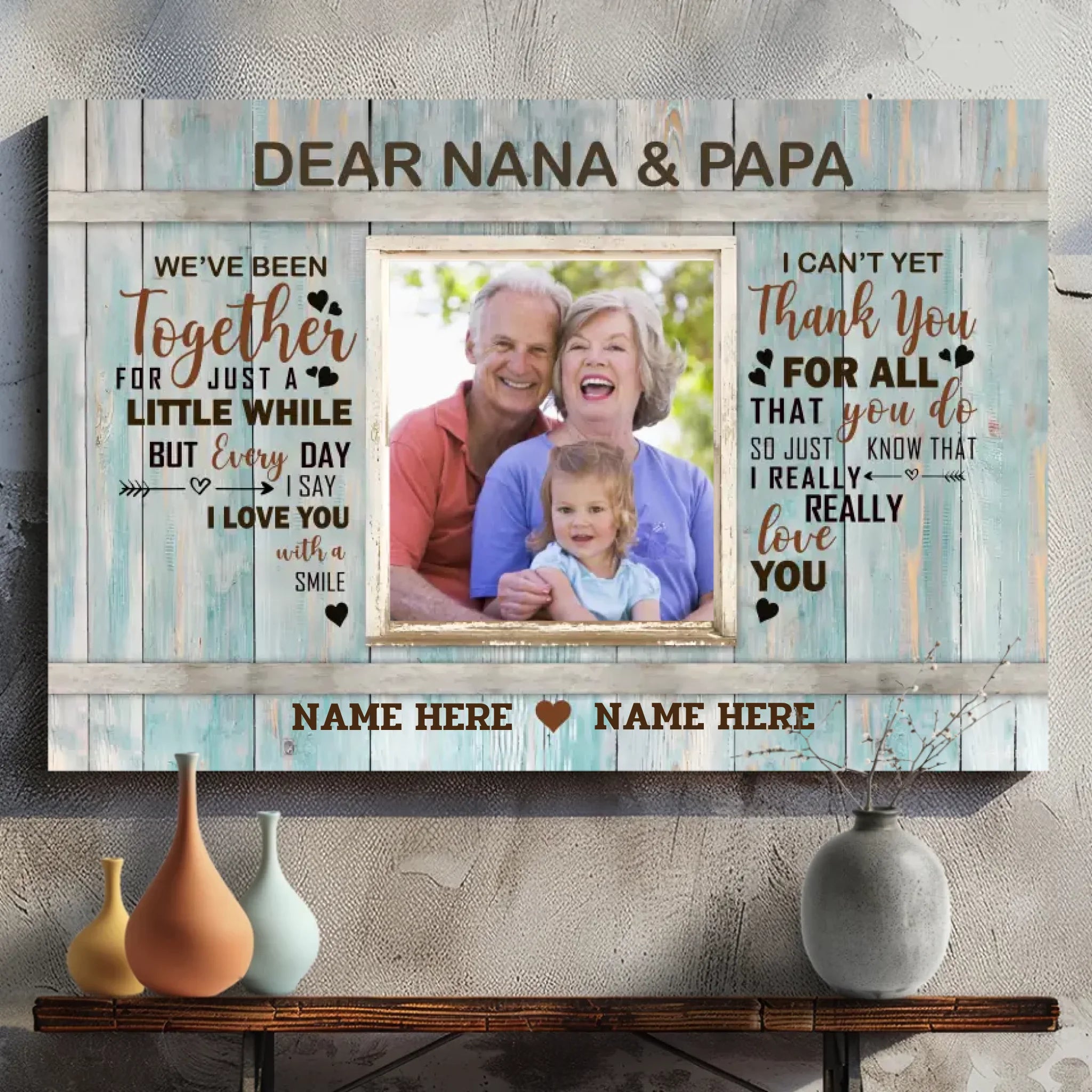 Personalized Canvas for Nana & Daddy: A Heartfelt Expression of Love | 89Prints