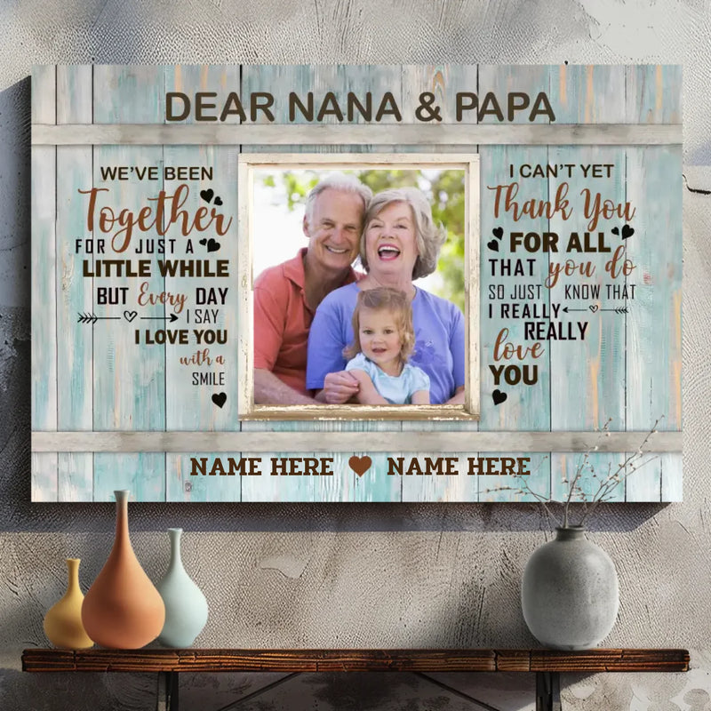 Personalized Canvas for Nana & Daddy: A Heartfelt Expression of Love | 89Prints