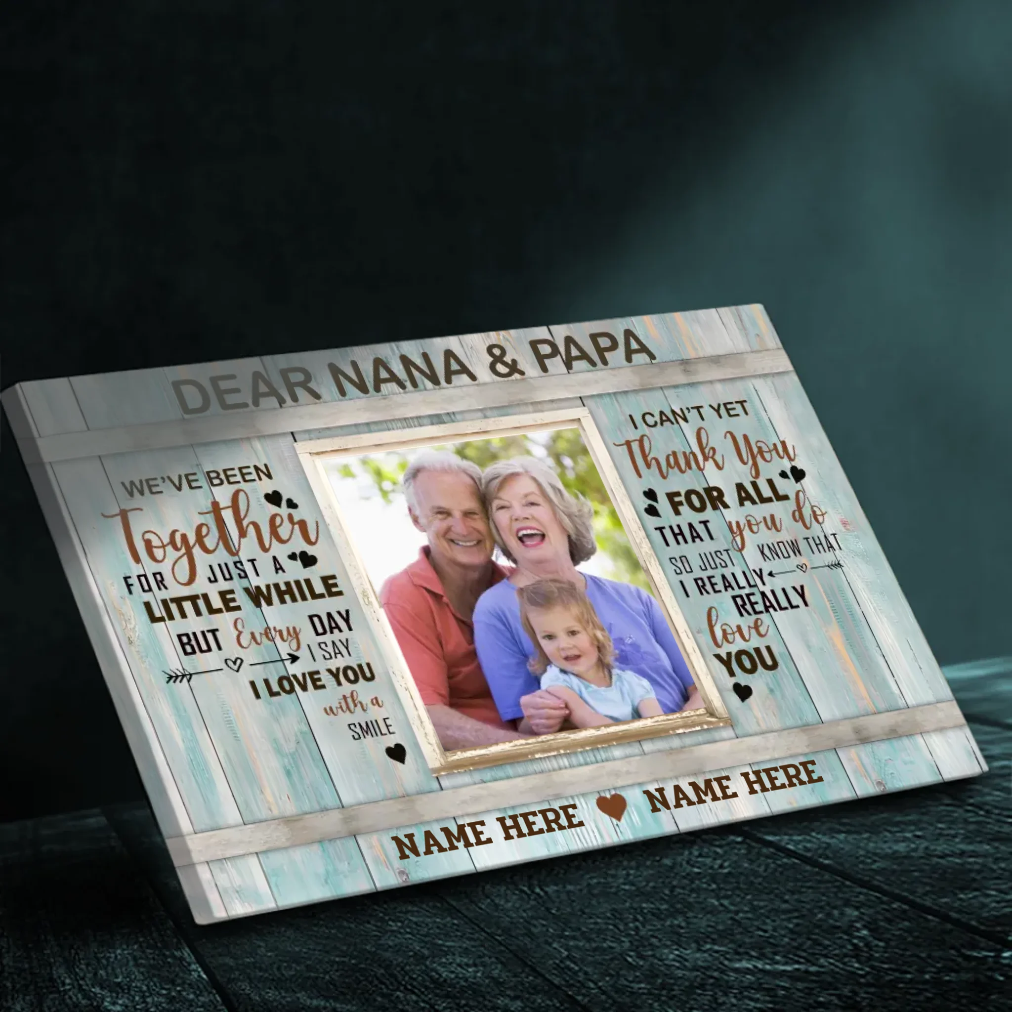 Personalized Canvas for Nana & Daddy: A Heartfelt Expression of Love | 89Prints