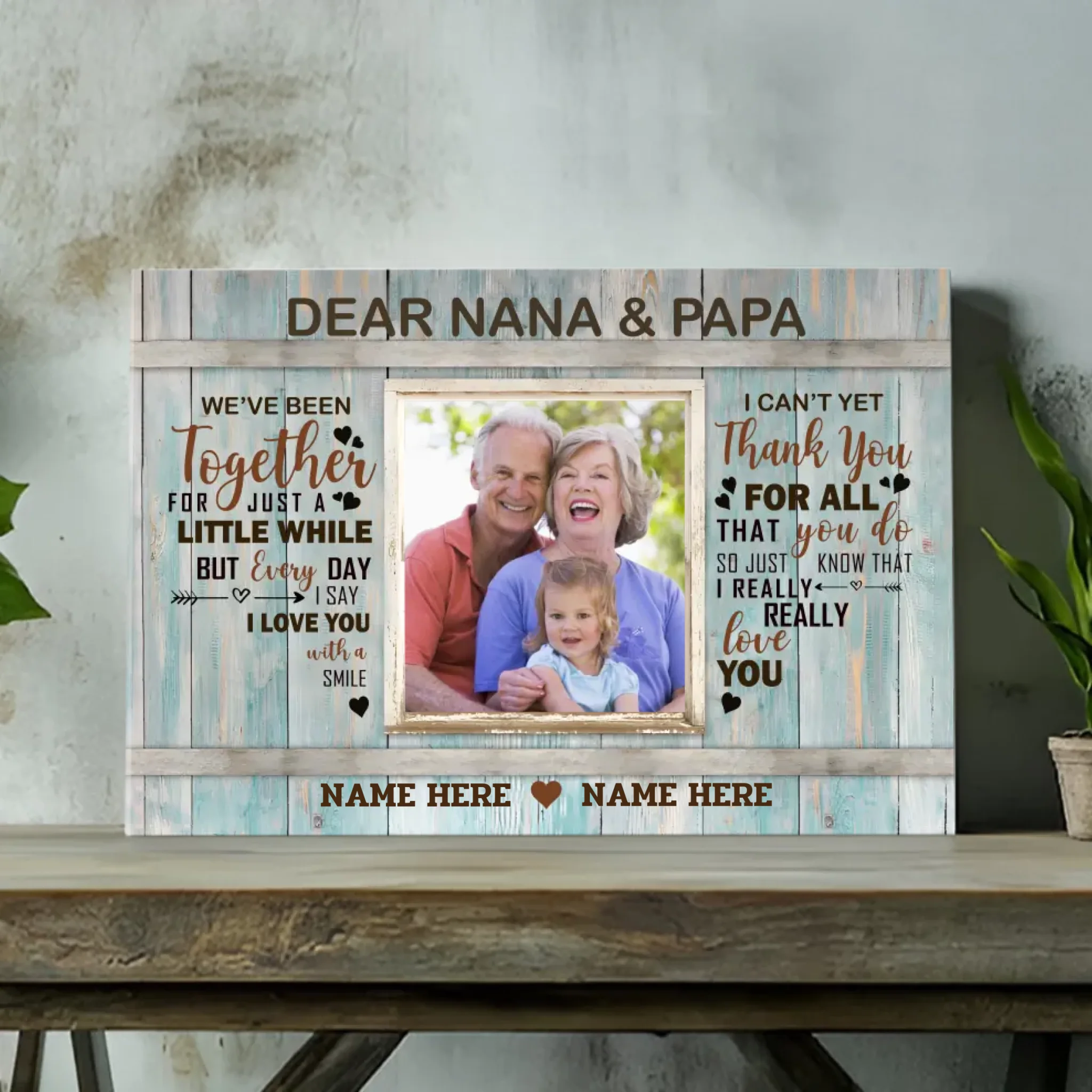 Personalized Canvas for Nana & Daddy: A Heartfelt Expression of Love | 89Prints