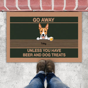 Chic Dog Doormat – Go Away Unless You Have Beer and Dog Treats - 89Prints