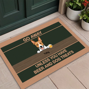 Chic Dog Doormat – Go Away Unless You Have Beer and Dog Treats - 89Prints