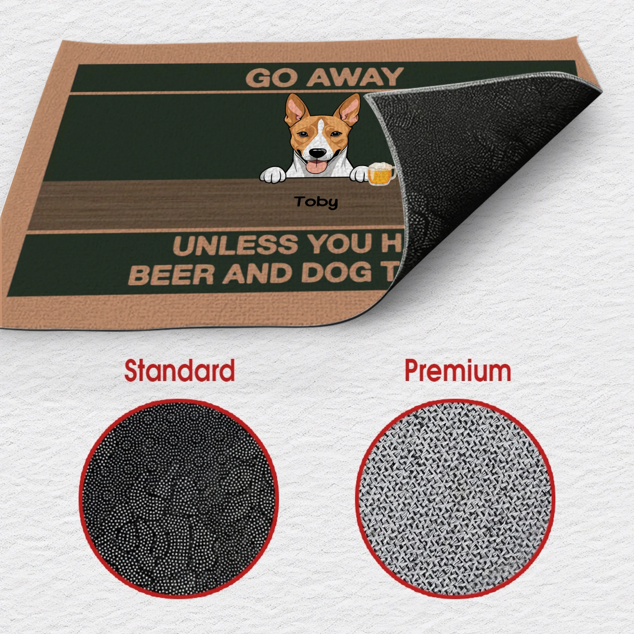 Chic Dog Doormat – Go Away Unless You Have Beer and Dog Treats - 89Prints
