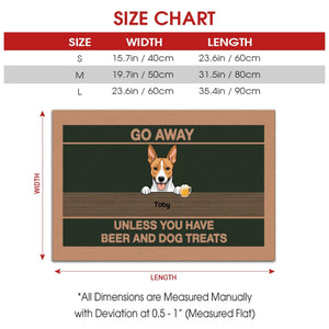 Chic Dog Doormat – Go Away Unless You Have Beer and Dog Treats - 89Prints