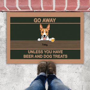 Chic Dog Doormat – Go Away Unless You Have Beer and Dog Treats - 89Prints