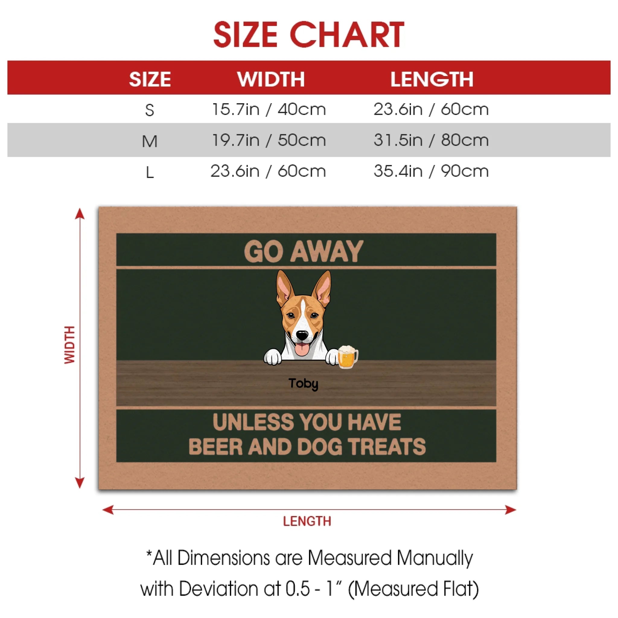Chic Dog Doormat – Go Away Unless You Have Beer and Dog Treats - 89Prints