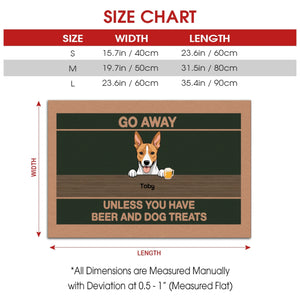 Chic Dog Doormat – Go Away Unless You Have Beer and Dog Treats - 89Prints