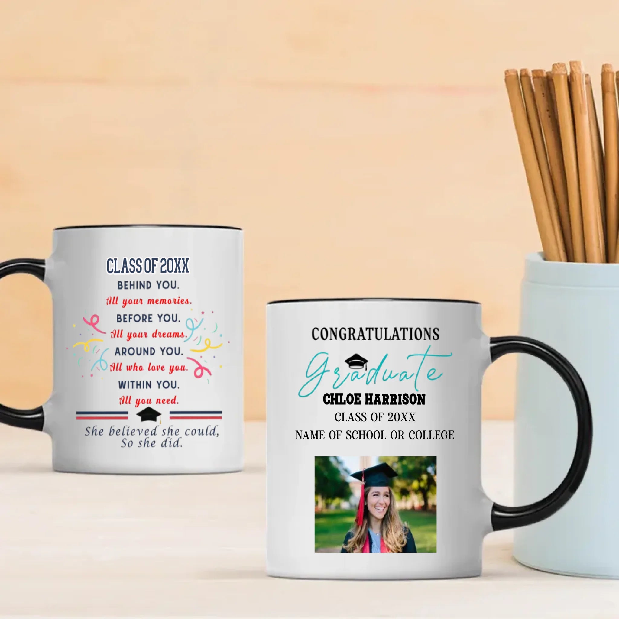 Graduation Magic Mug – Elegant Personalized Gift for Class of 20XX – 89Prints