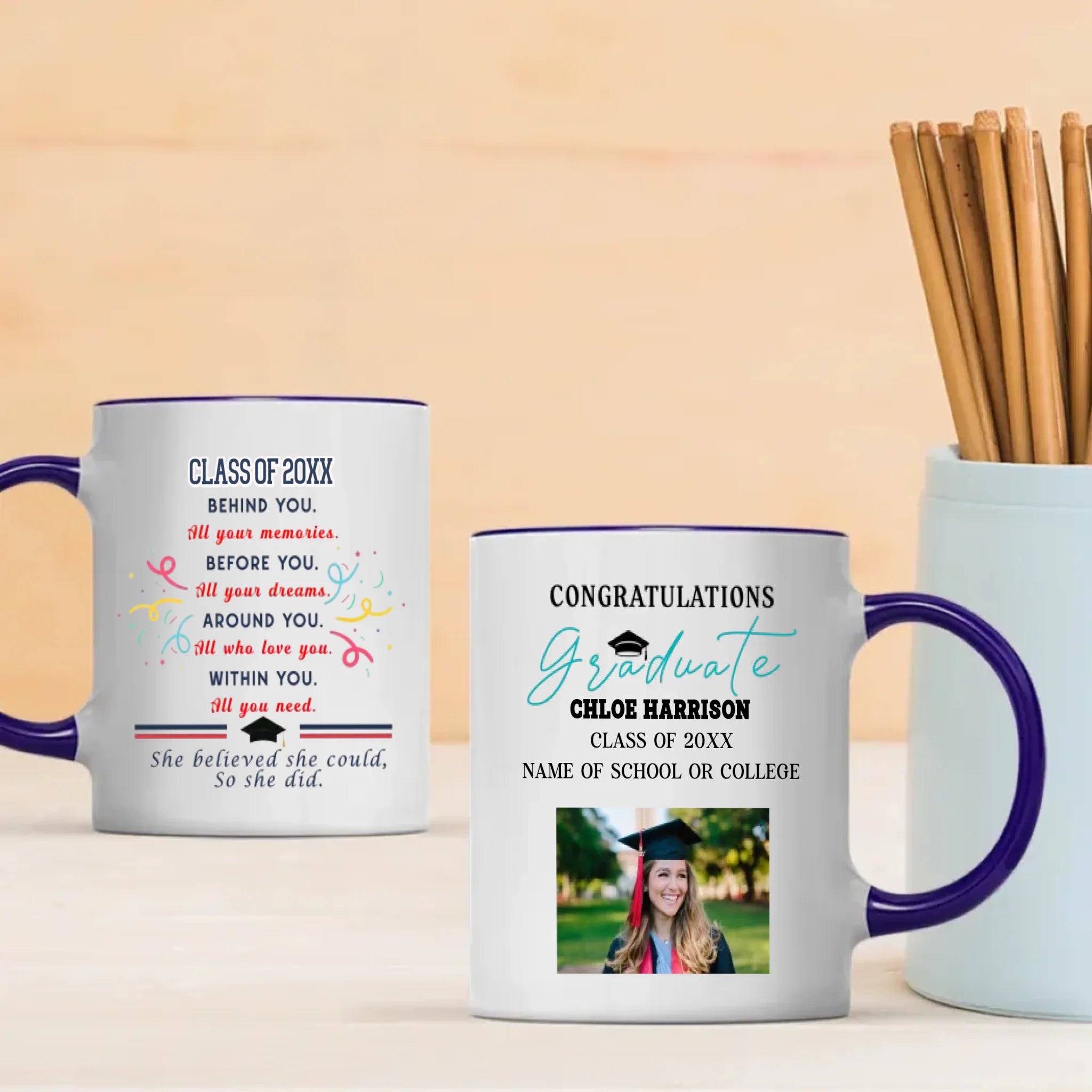 Graduation Magic Mug – Elegant Personalized Gift for Class of 20XX – 89Prints