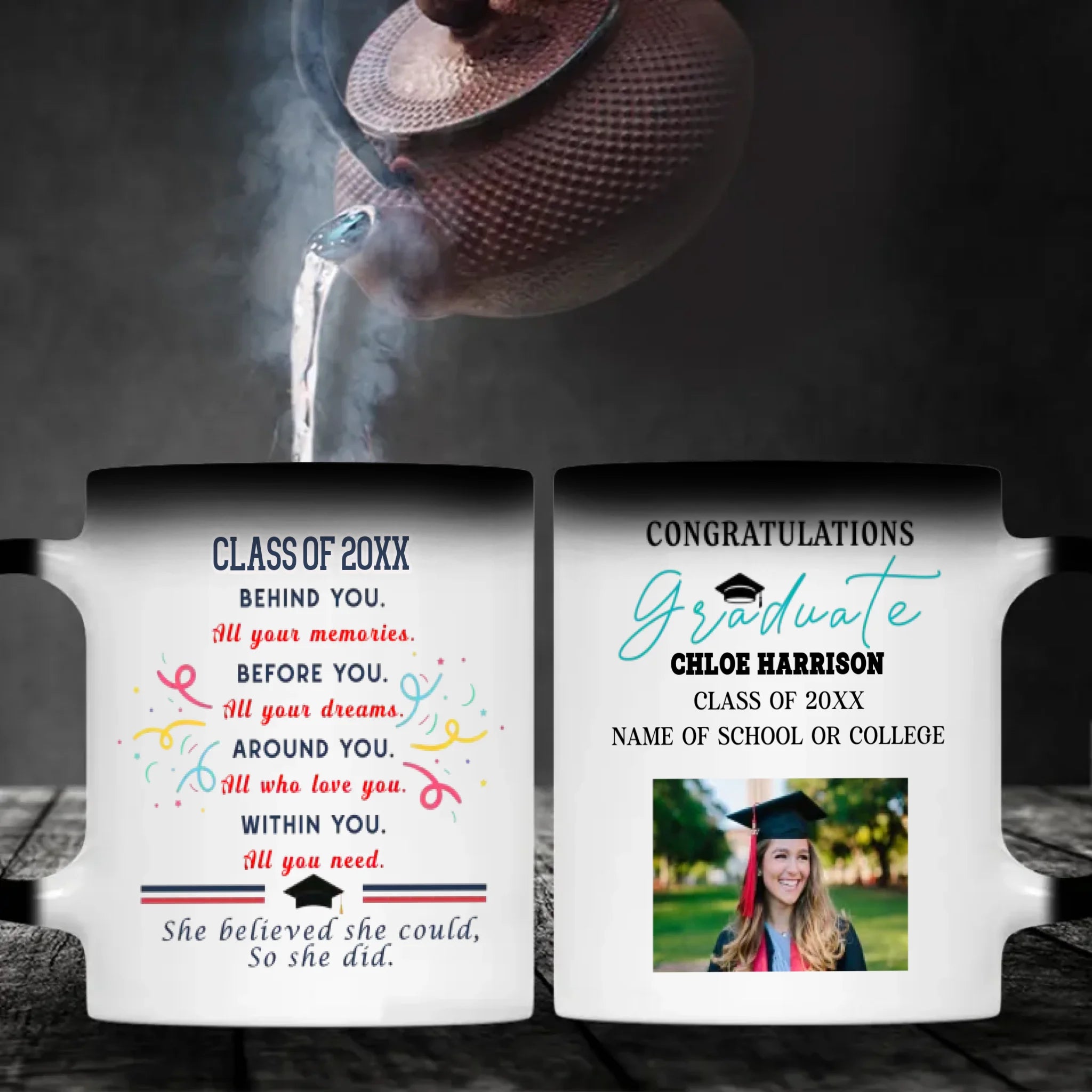 Graduation Magic Mug – Elegant Personalized Gift for Class of 20XX – 89Prints