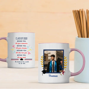 Graduation Gift Mug  – Elegant Personalized Gift with Heartfelt Wishes for Success – 89Prints