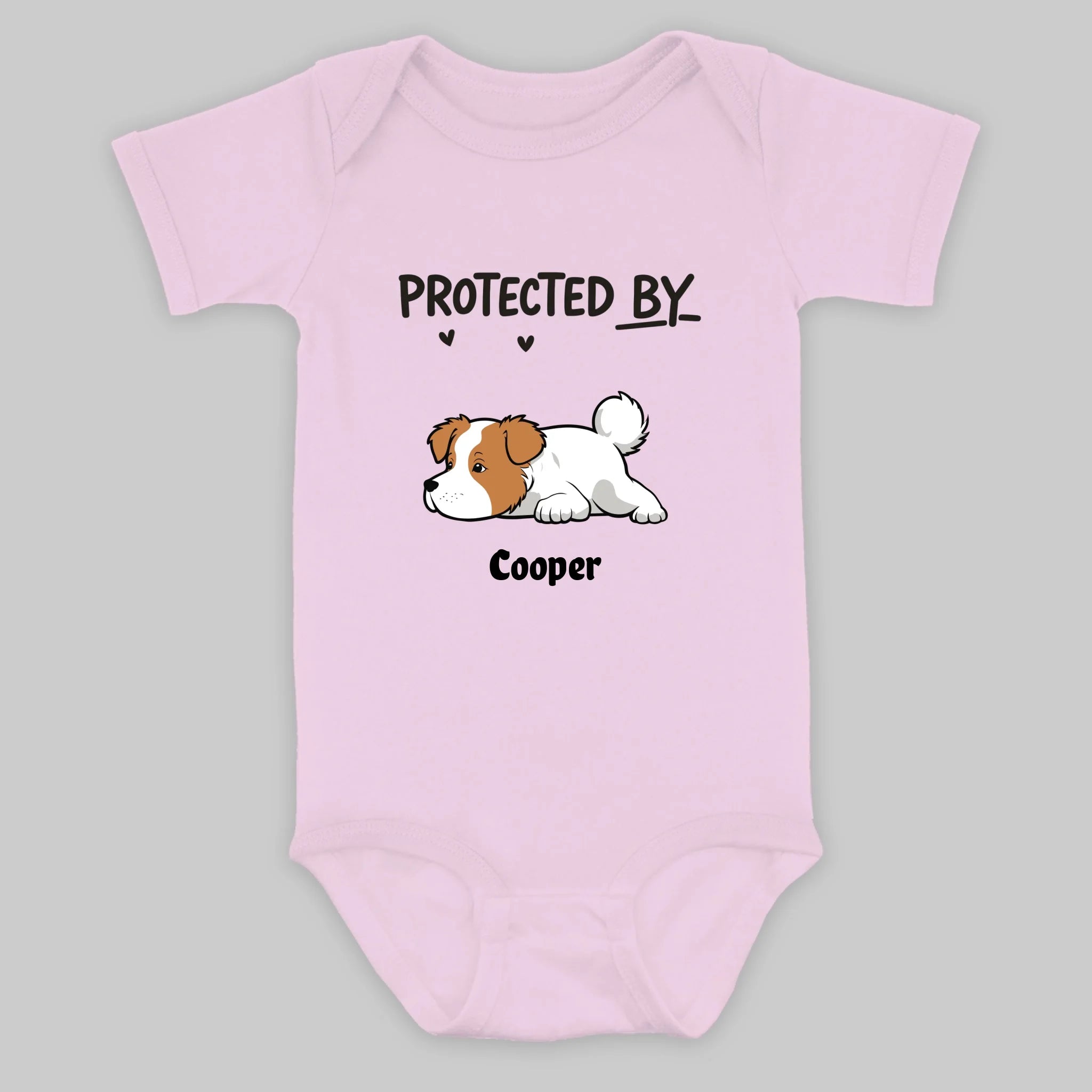 Protected By My Dog Baby Onesie – Personalized Newborn Outfit with Custom Dog – 89Prints