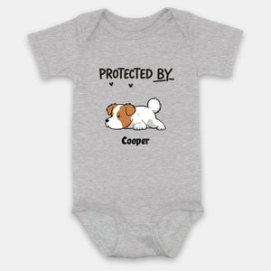Protected By My Dog Baby Onesie – Personalized Newborn Outfit with Custom Dog – 89Prints