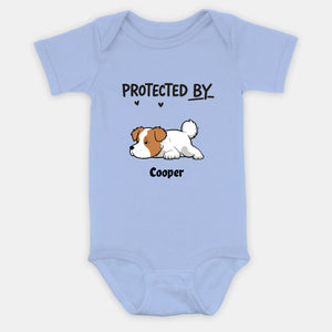 Protected By My Dog Baby Onesie – Personalized Newborn Outfit with Custom Dog – 89Prints
