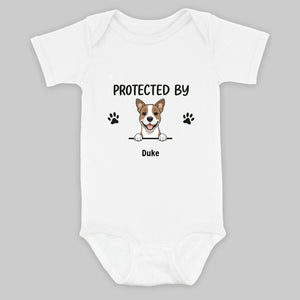 Personalized “Protected By My Dog” Baby Onesie – A Heartfelt Gift for Pet Families - 89Prints