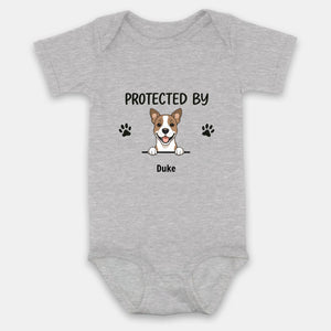 Personalized “Protected By My Dog” Baby Onesie – A Heartfelt Gift for Pet Families - 89Prints