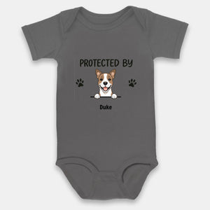 Personalized “Protected By My Dog” Baby Onesie – A Heartfelt Gift for Pet Families - 89Prints