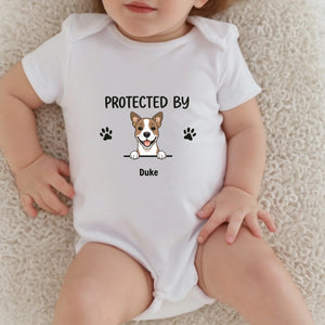 Personalized “Protected By My Dog” Baby Onesie – A Heartfelt Gift for Pet Families - 89Prints