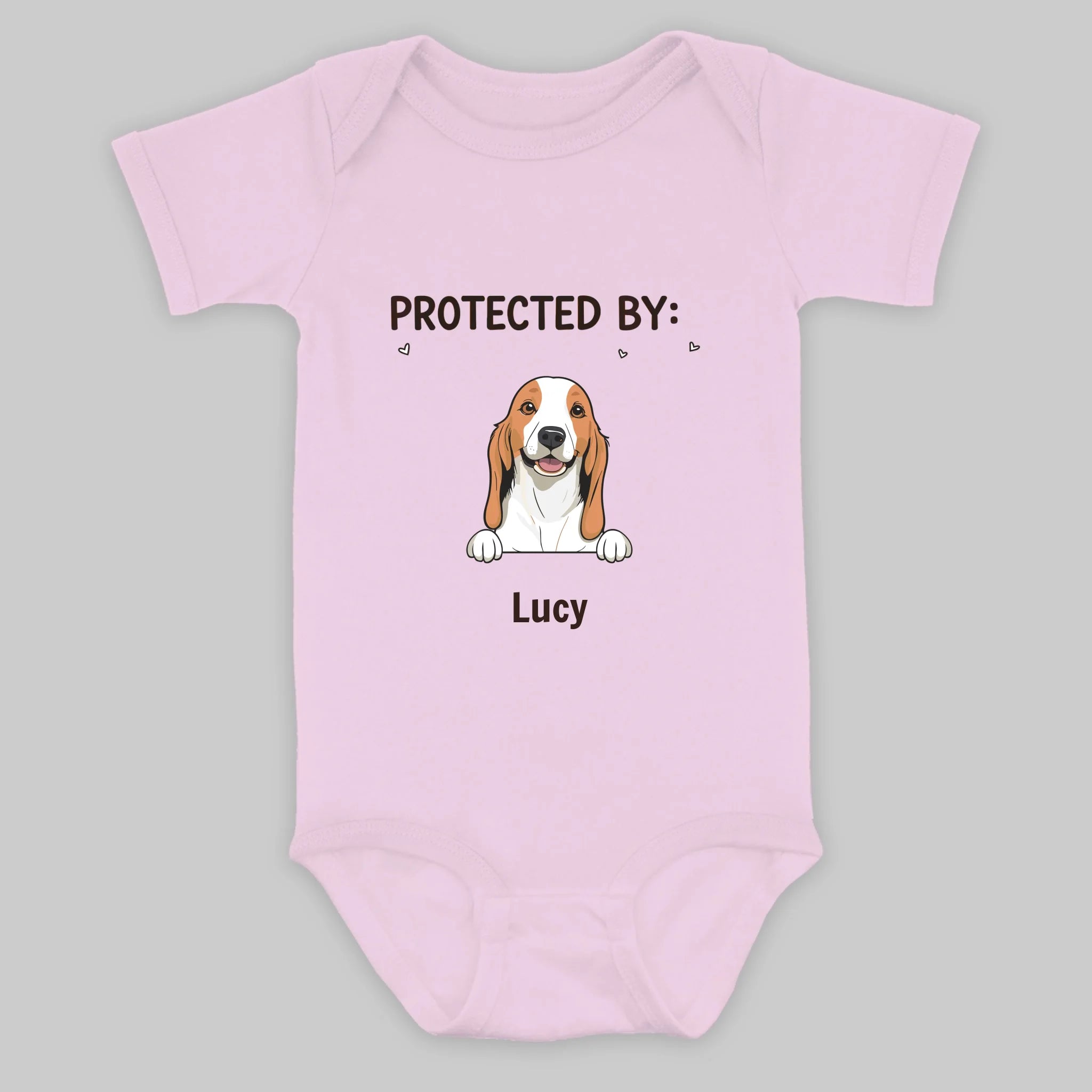 Custom Dog Baby Bodysuit – Protected By Your Dog Funny & Adorable Gift – 89Prints