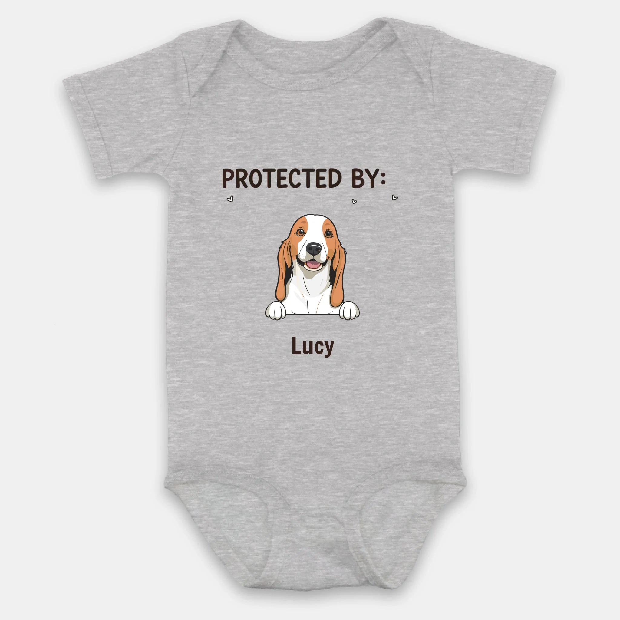 Custom Dog Baby Bodysuit – Protected By Your Dog Funny & Adorable Gift – 89Prints