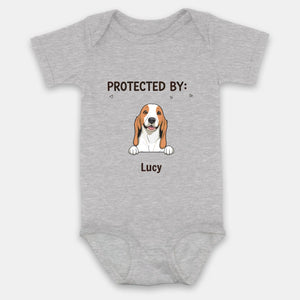 Custom Dog Baby Bodysuit – Protected By Your Dog Funny & Adorable Gift – 89Prints