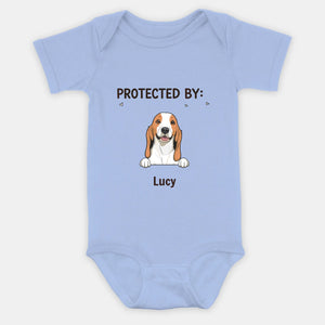 Custom Dog Baby Bodysuit – Protected By Your Dog Funny & Adorable Gift – 89Prints