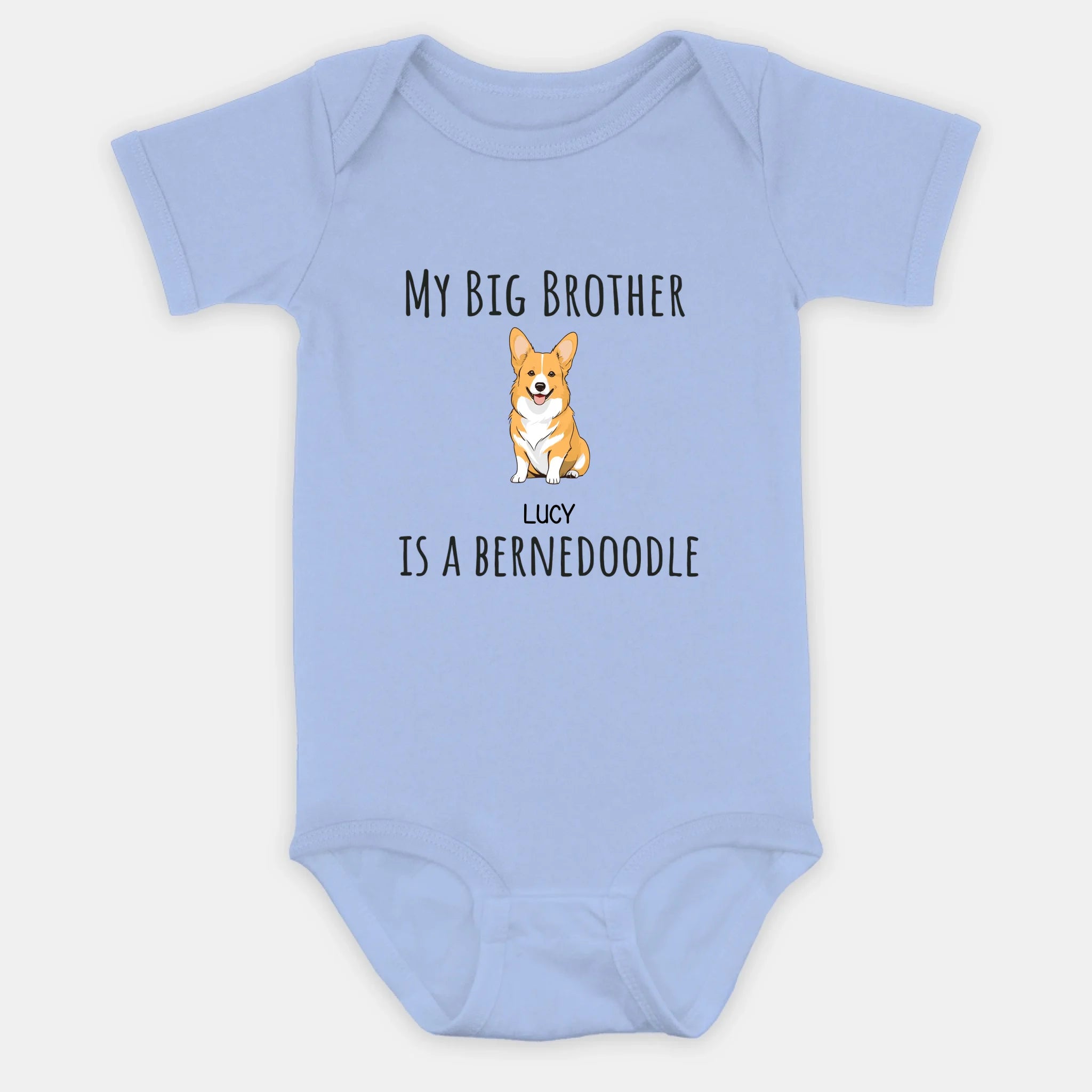 Personalized Dog Baby Onesie – Cute “My Big Brother Is a Bernedoodle” Bodysuit for Newborns – 89Prints