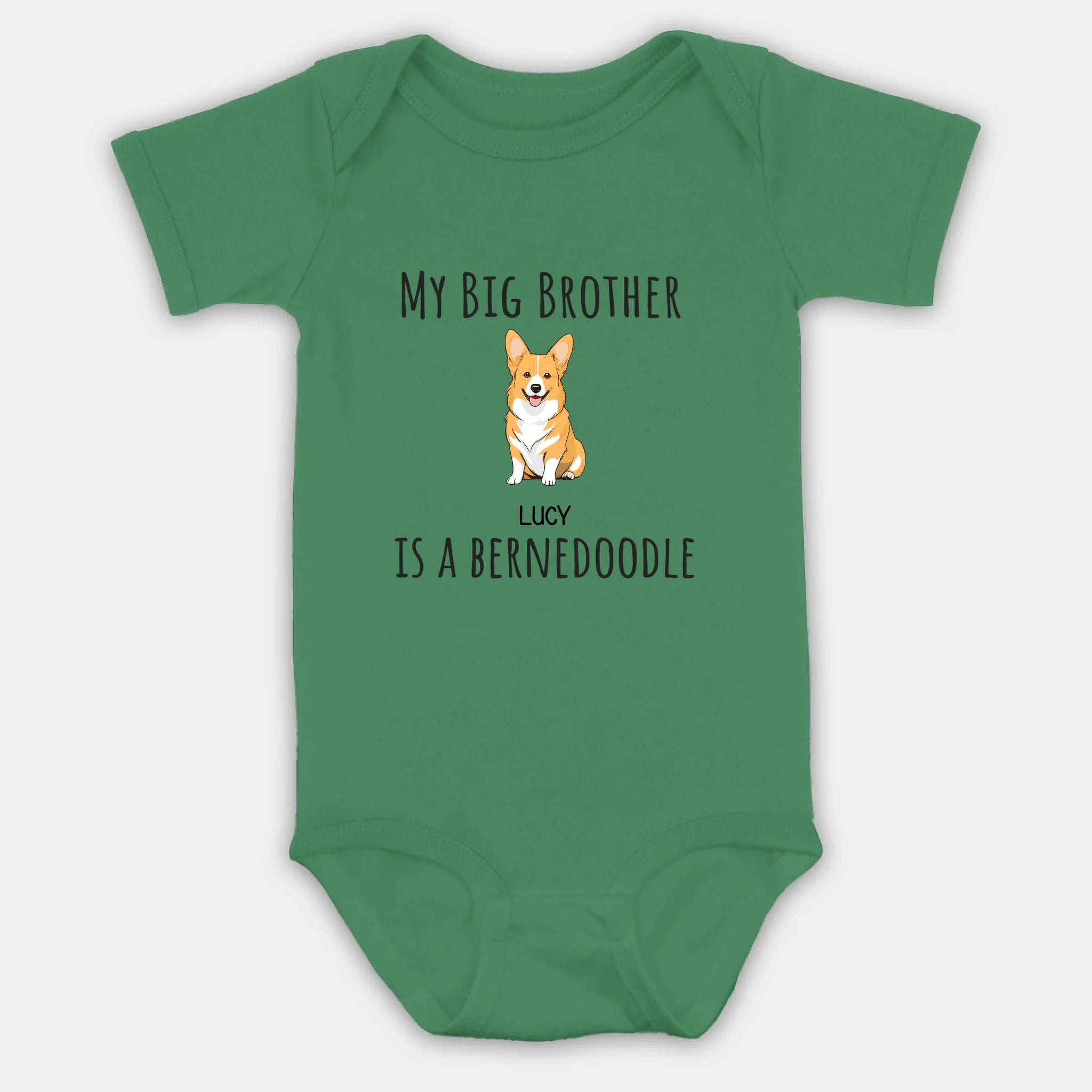 Personalized Dog Baby Onesie – Cute “My Big Brother Is a Bernedoodle” Bodysuit for Newborns – 89Prints