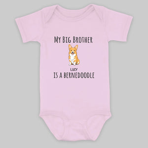 Personalized Dog Baby Onesie – Cute “My Big Brother Is a Bernedoodle” Bodysuit for Newborns – 89Prints