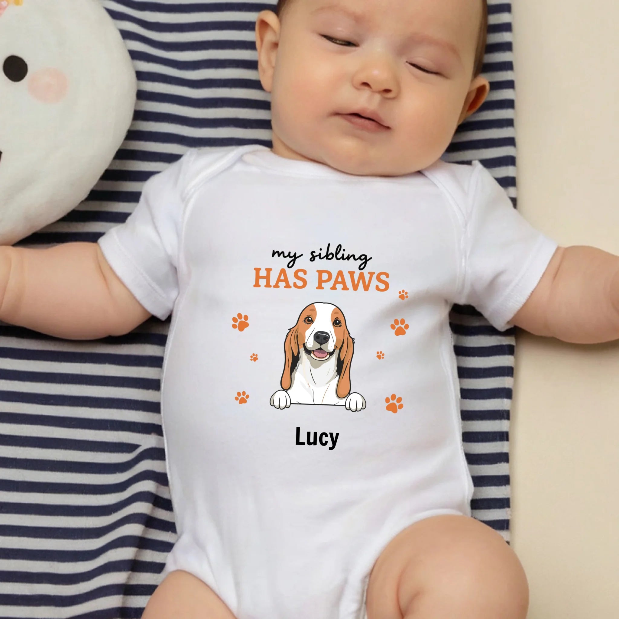 Personalized Baby Onesie – My Sibling Has Paws Design - 89Prints