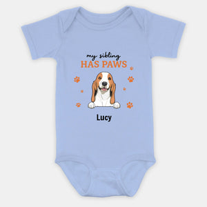 Personalized Baby Onesie – My Sibling Has Paws Design - 89Prints