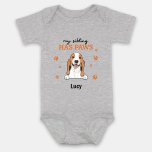 Personalized Baby Onesie – My Sibling Has Paws Design - 89Prints
