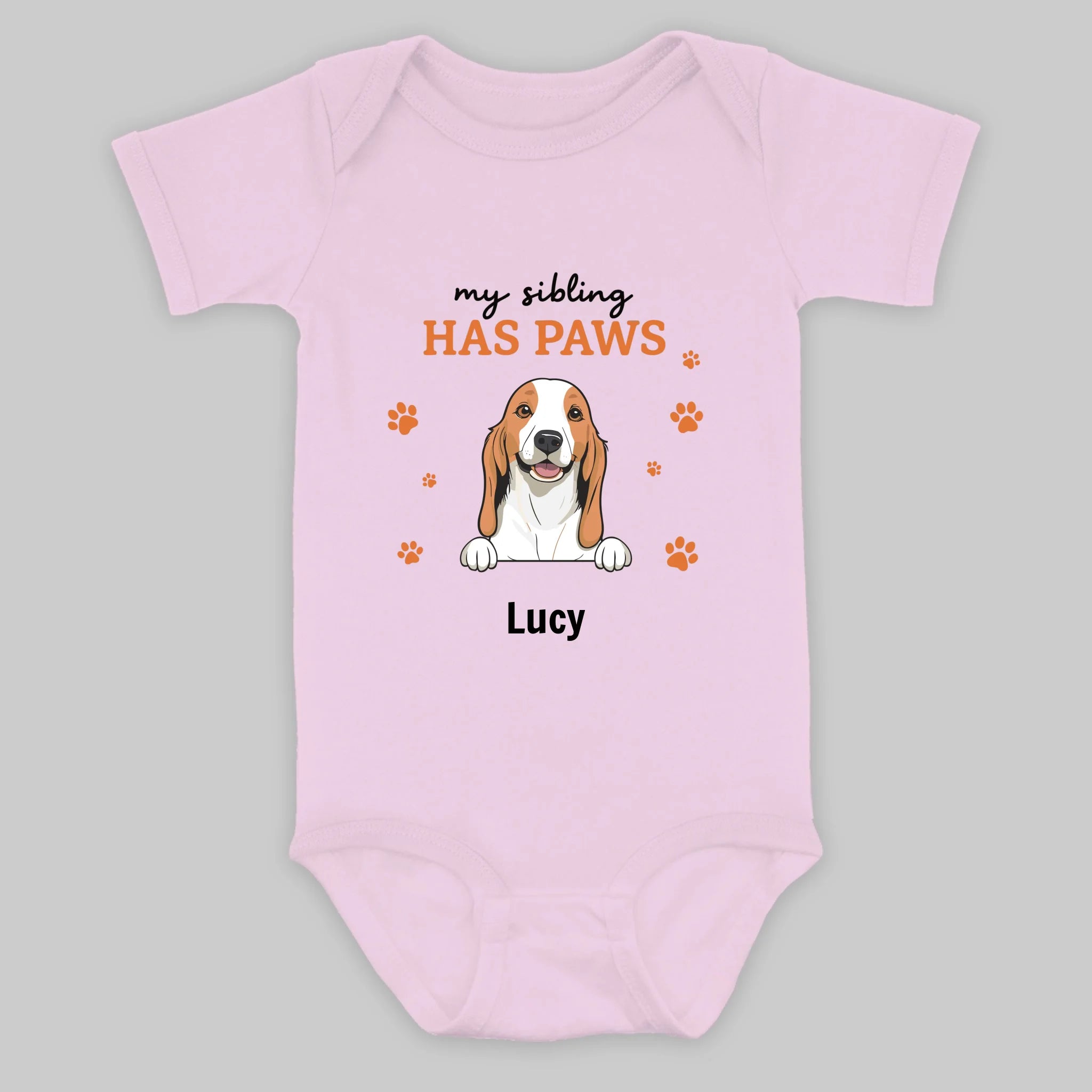 Personalized Baby Onesie – My Sibling Has Paws Design - 89Prints