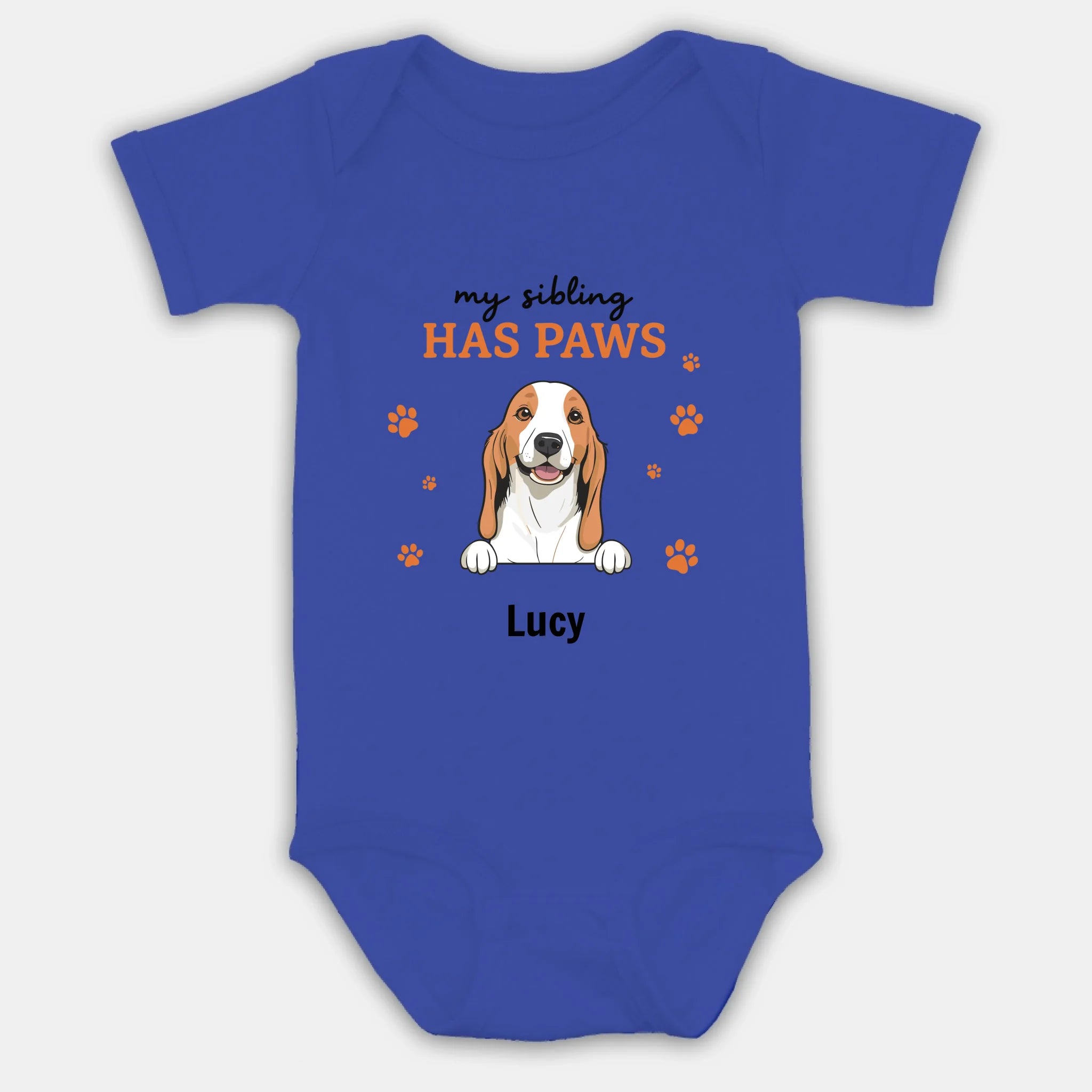 Personalized Baby Onesie – My Sibling Has Paws Design - 89Prints