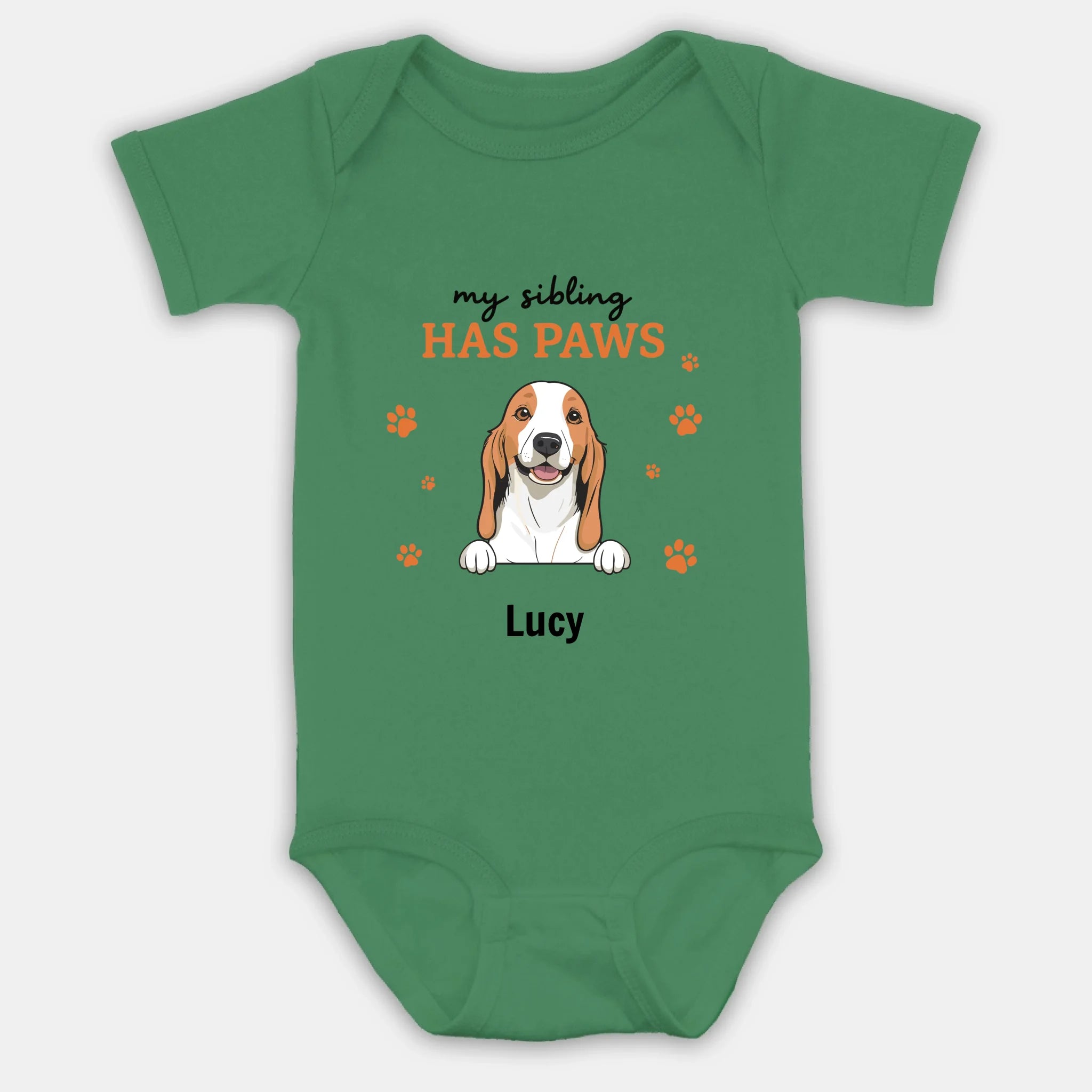 Personalized Baby Onesie – My Sibling Has Paws Design - 89Prints