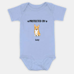 Custom Dog Baby Onesie – Protected by Dog Design - 89Prints